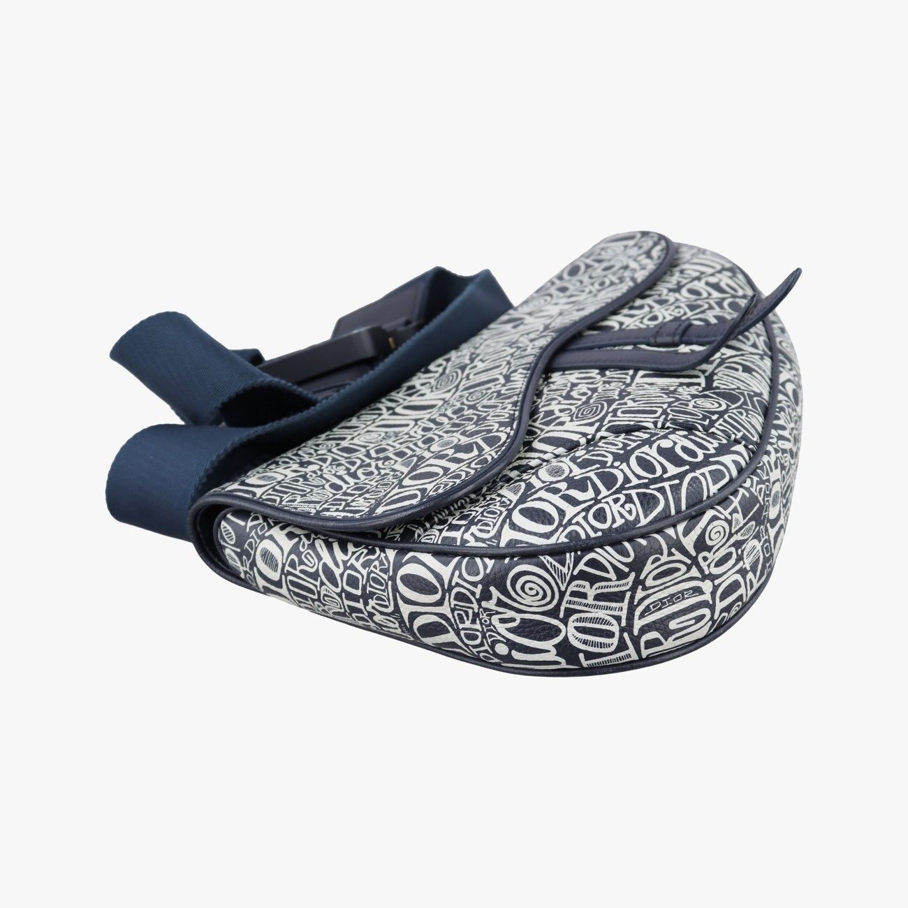 Dior Saddle Navy Leather Shoulder Bag — view 5