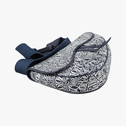 Dior Saddle Navy Leather Shoulder Bag — view 5
