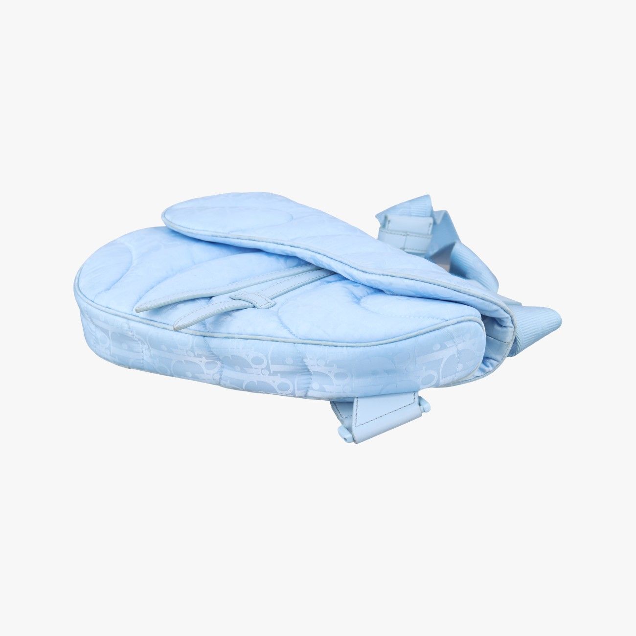 Dior Erl Collaboration Saddle Blue Fabric Shoulder Bag — view 4