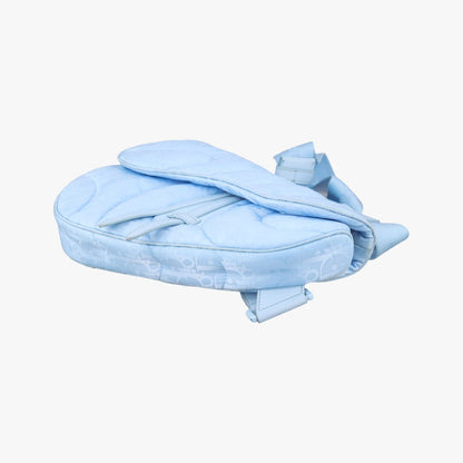 Dior Erl Collaboration Saddle Blue Fabric Shoulder Bag — view 4