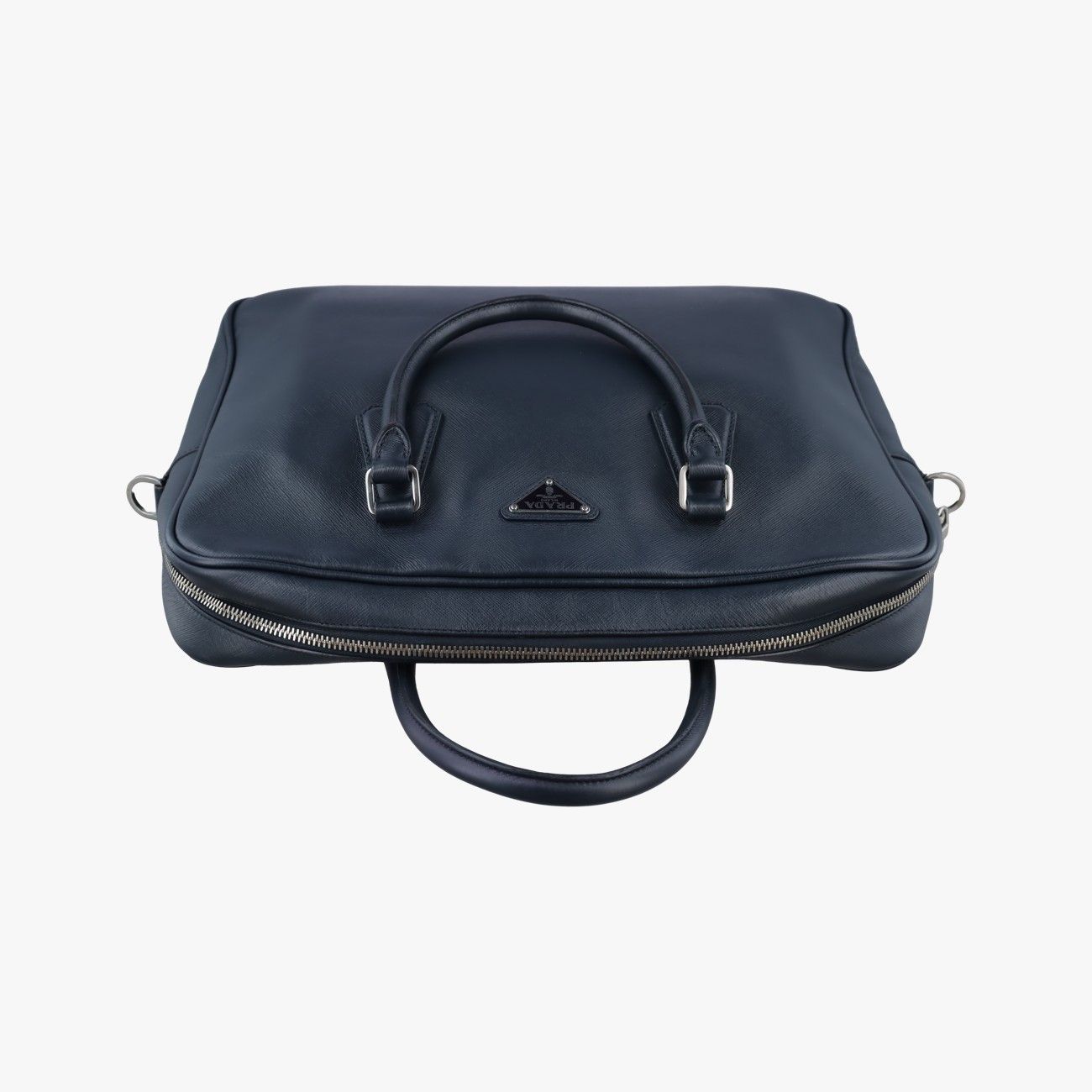 Prada Business Briefcase Navy Saffiano Leather 7 a — view 8