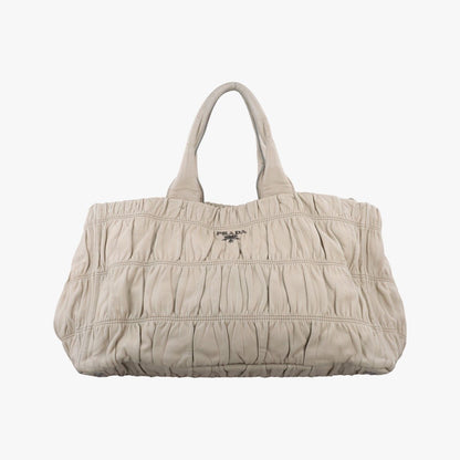Prada Gather Beige Nappa Leather