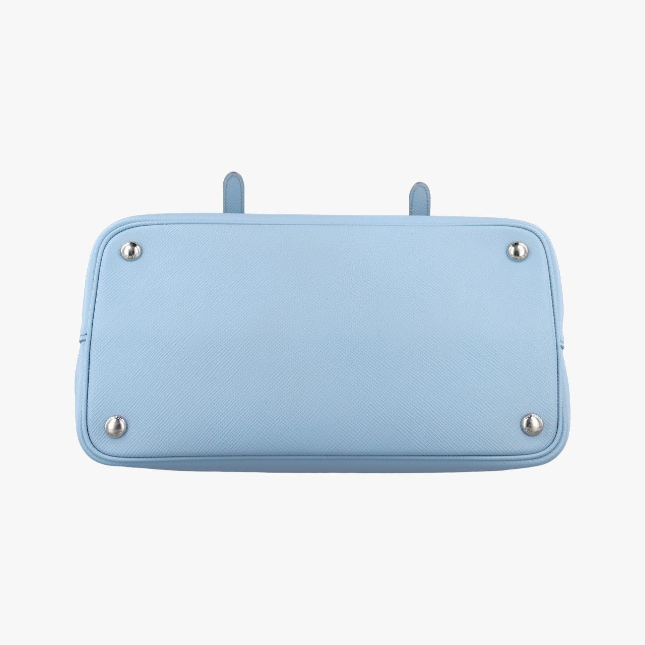 Prada Half Flap Bag Double Turnlock Blue Saffiano Leather 14 — view 3