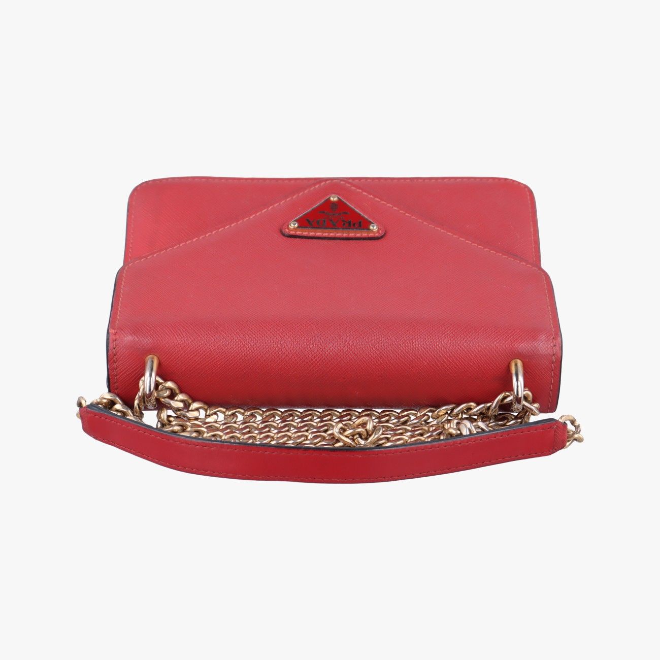 Prada Triangle Logo Red Saffiano Leather 25 — view 8