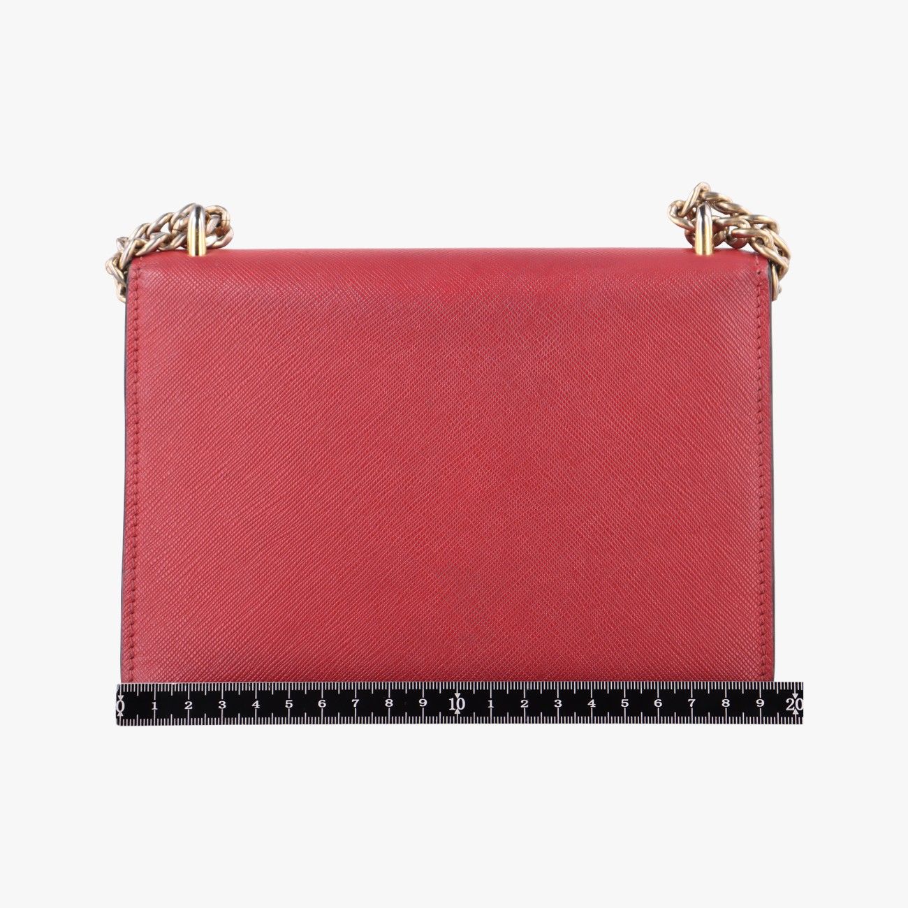Prada Triangle Logo Red Saffiano Leather 25 — view 2