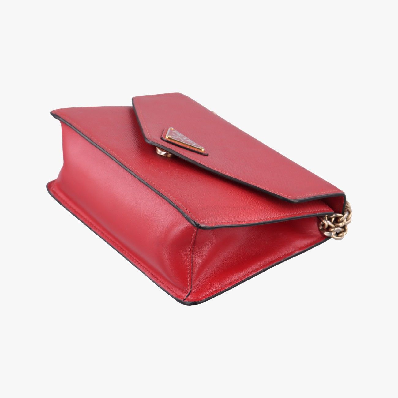 Prada Triangle Logo Red Saffiano Leather 25 — view 4