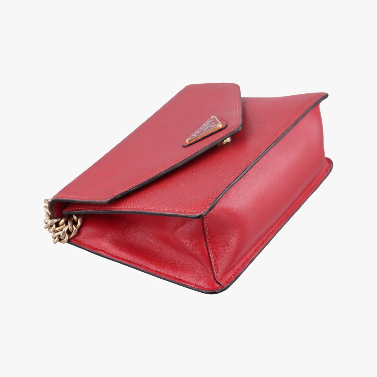 Prada Triangle Logo Red Saffiano Leather 25 — view 5