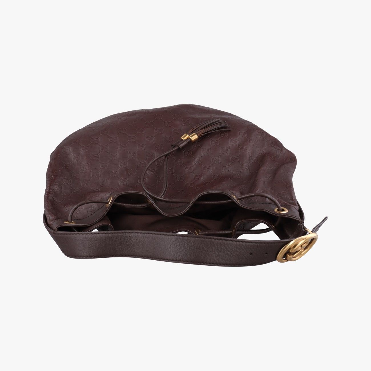 Gucci Ossima Interlocking Icon Hobo Brown Leather — view 8