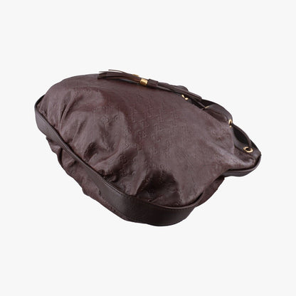Gucci Ossima Interlocking Icon Hobo Brown Leather — view 4