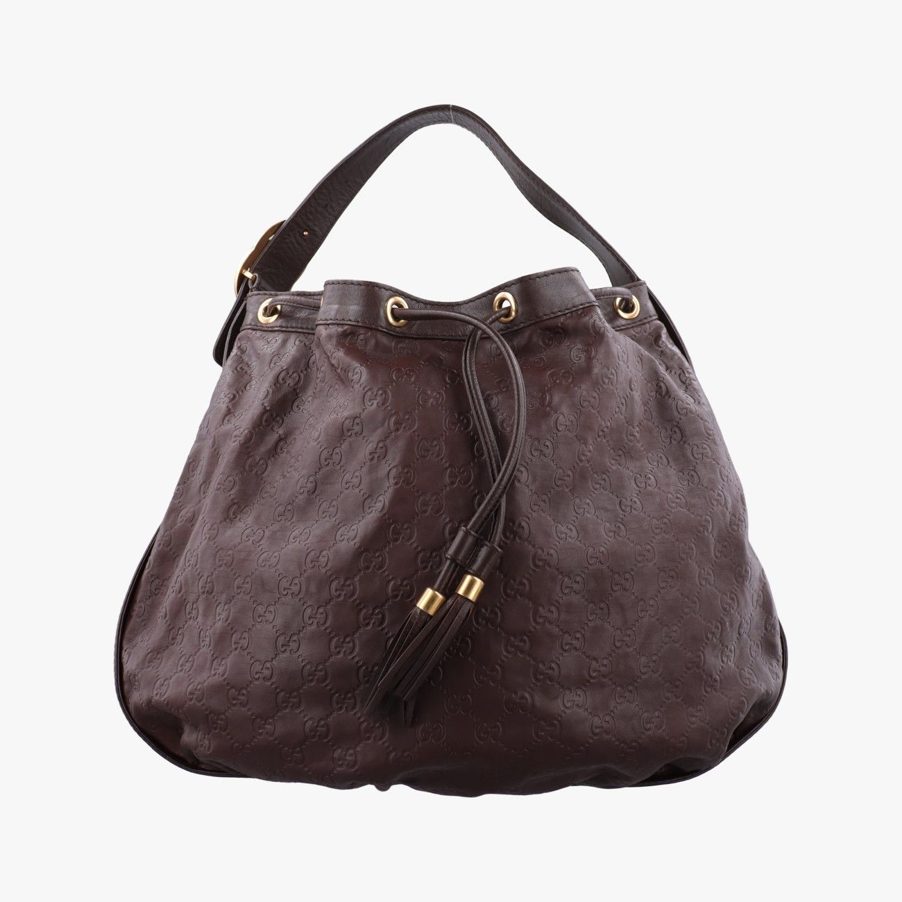 Gucci Ossima Interlocking Icon Hobo Brown Leather