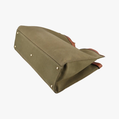 Fendi Peekaboo Green Brown Canvas Leather Handbag — view 6