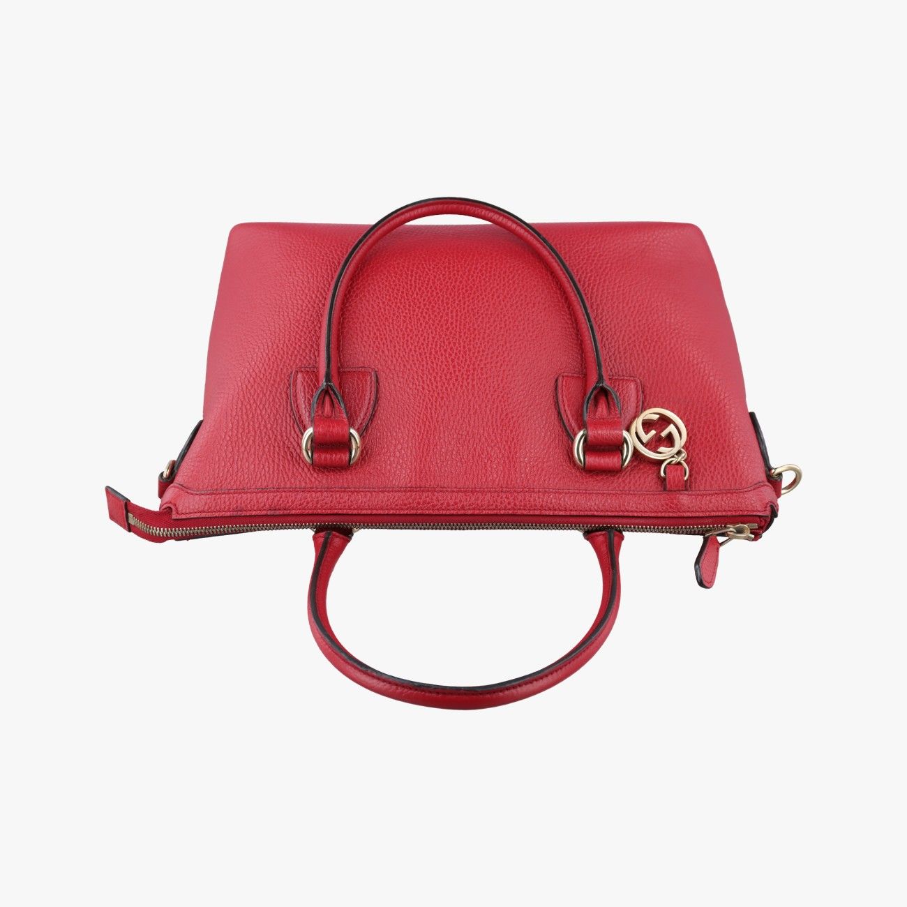 Gucci Interlocking Charm Red Leather Keychain — view 8