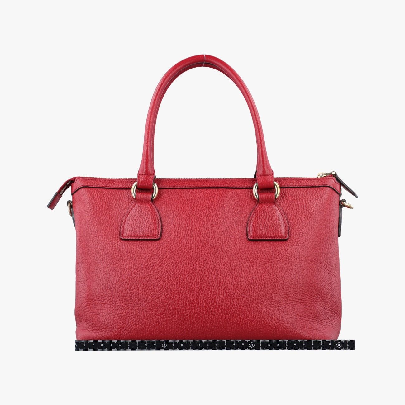 Gucci Interlocking Charm Red Leather Keychain — view 2