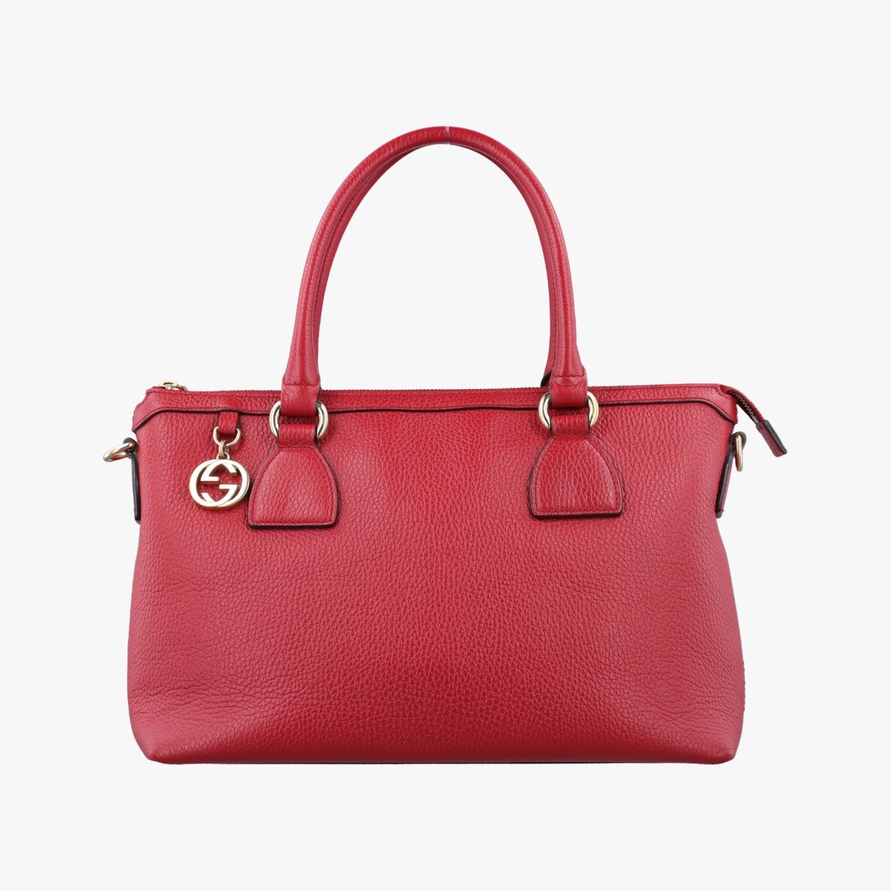 Gucci Interlocking Charm Red Leather Keychain
