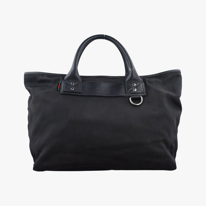 Gucci Web Stripe Black Canvas Leather