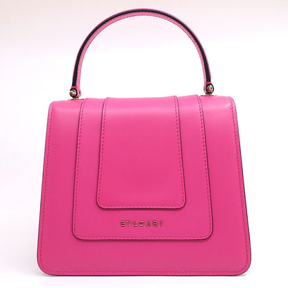 Bvlgari Serpenti Forever Top Handle Calf Leather Pink GD Mirror Handbag Bag — view 2