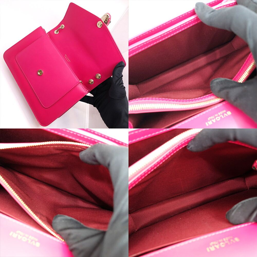 Bvlgari Serpenti Forever Shoulder Bag Calf Leather Pink GD Mirror — view 6