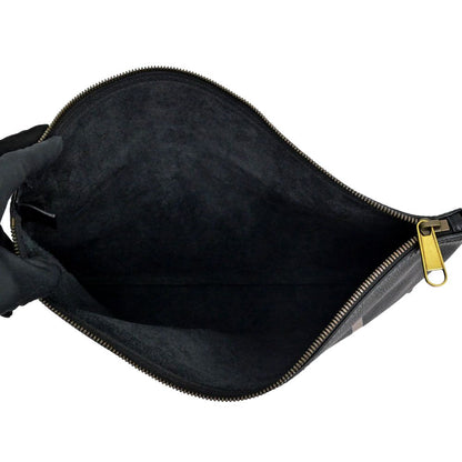 Gucci Logo Print Clutch Black Gold Leather — view 7