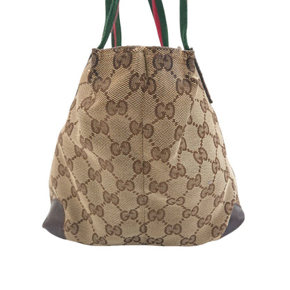 Gucci GG Canvas Sherry Line Tote Bag Beige Brown — view 3