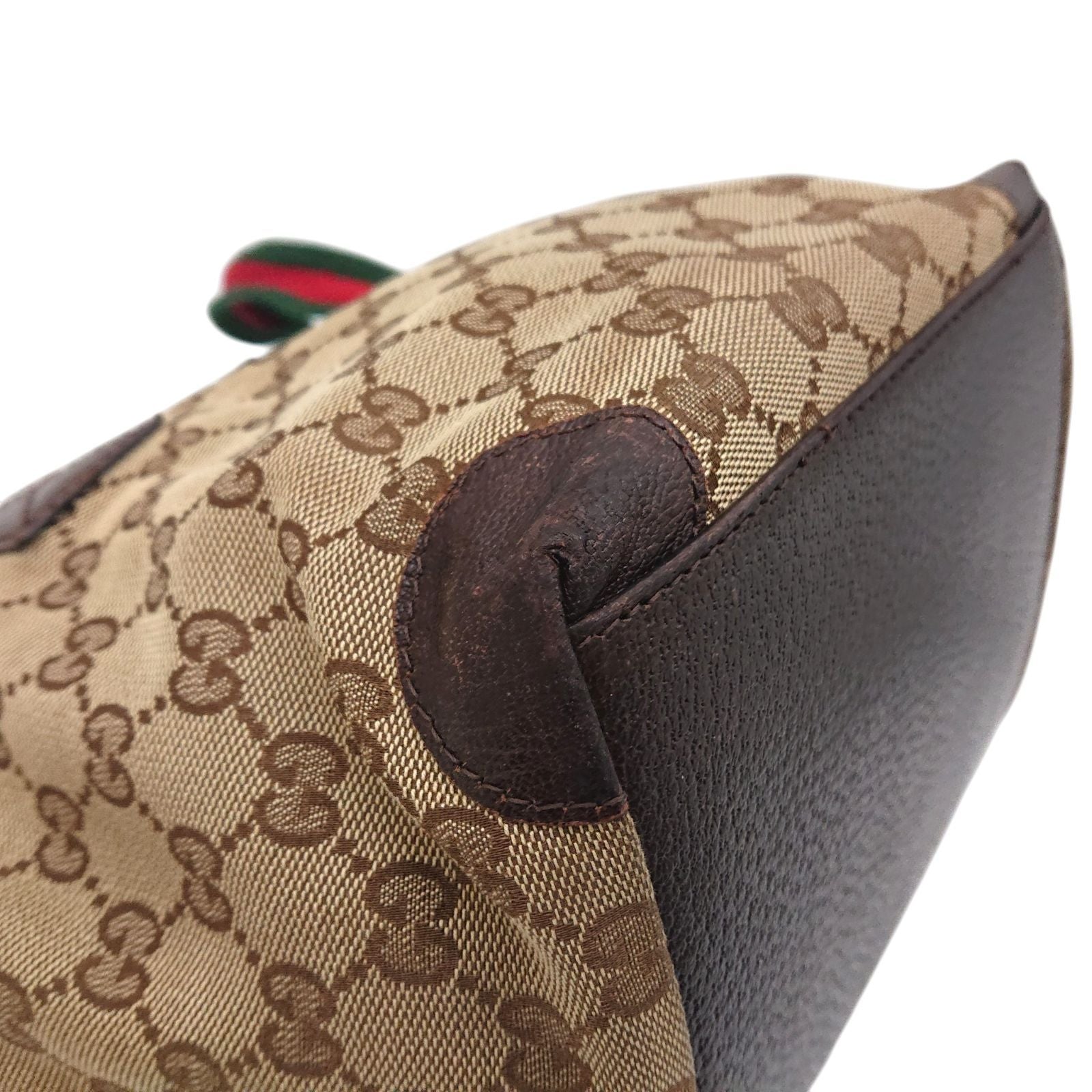 Gucci GG Canvas Sherry Line Tote Bag Beige Brown — view 7