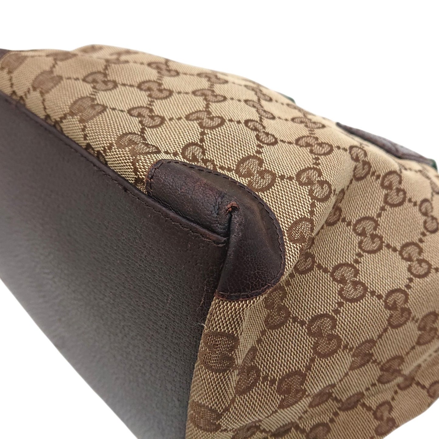 Gucci GG Canvas Sherry Line Tote Bag Beige Brown — view 8