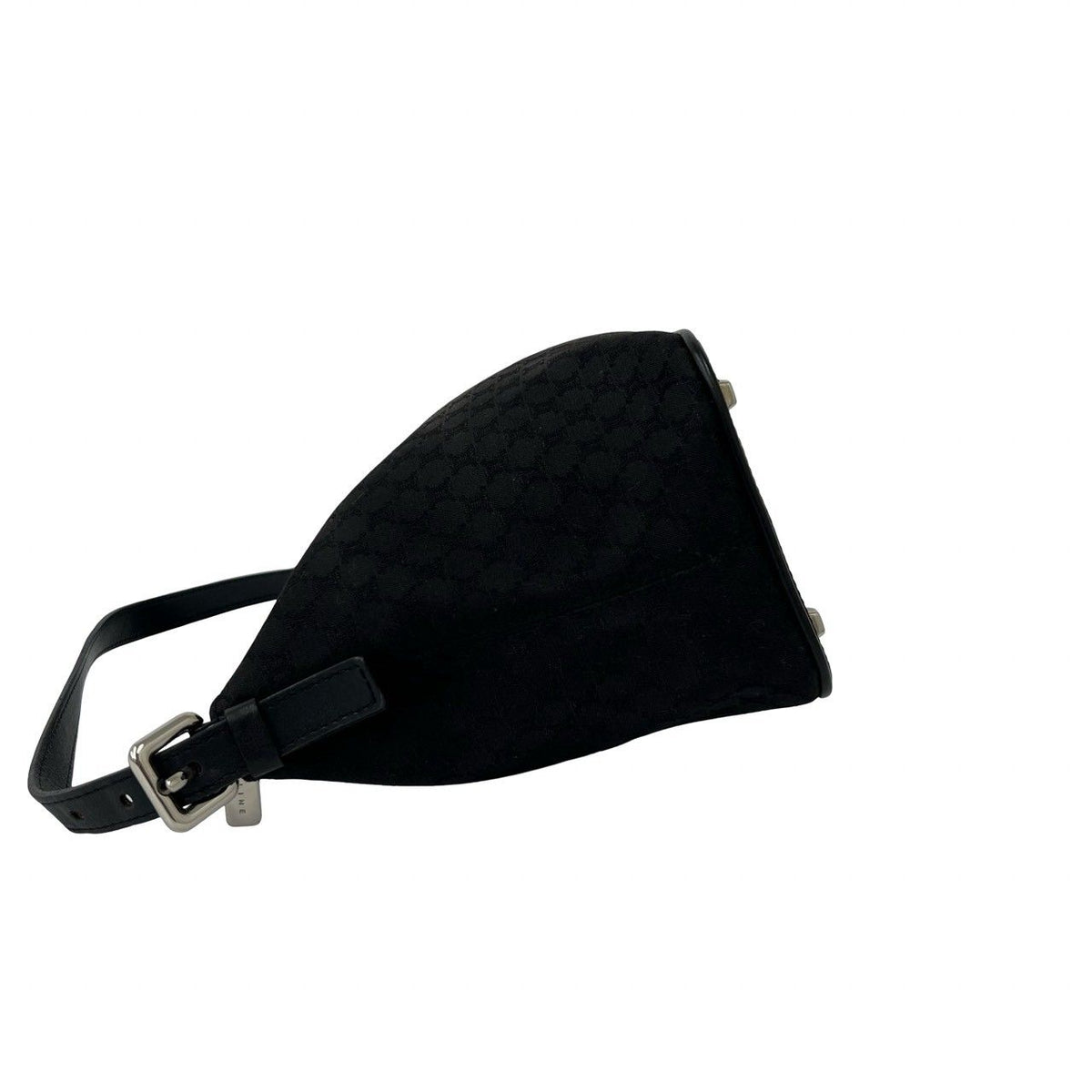 Celine Macadam Blason Pattern Canvas Leather Mini Shoulder Bag Black — view 5