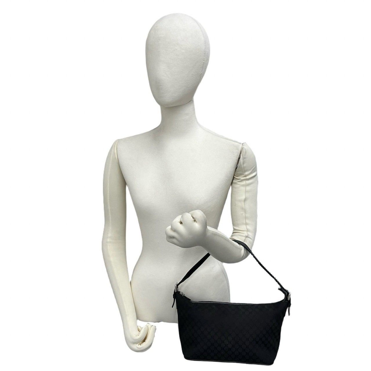 Celine Macadam Blason Pattern Canvas Leather Mini Shoulder Bag Black — view 2