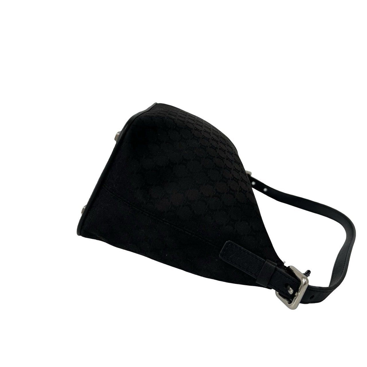 Celine Macadam Blason Pattern Canvas Leather Mini Shoulder Bag Black — view 6
