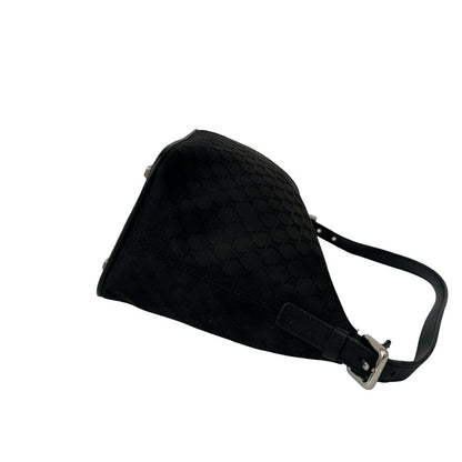 Celine Macadam Blason Pattern Canvas Leather Mini Shoulder Bag Black — view 6