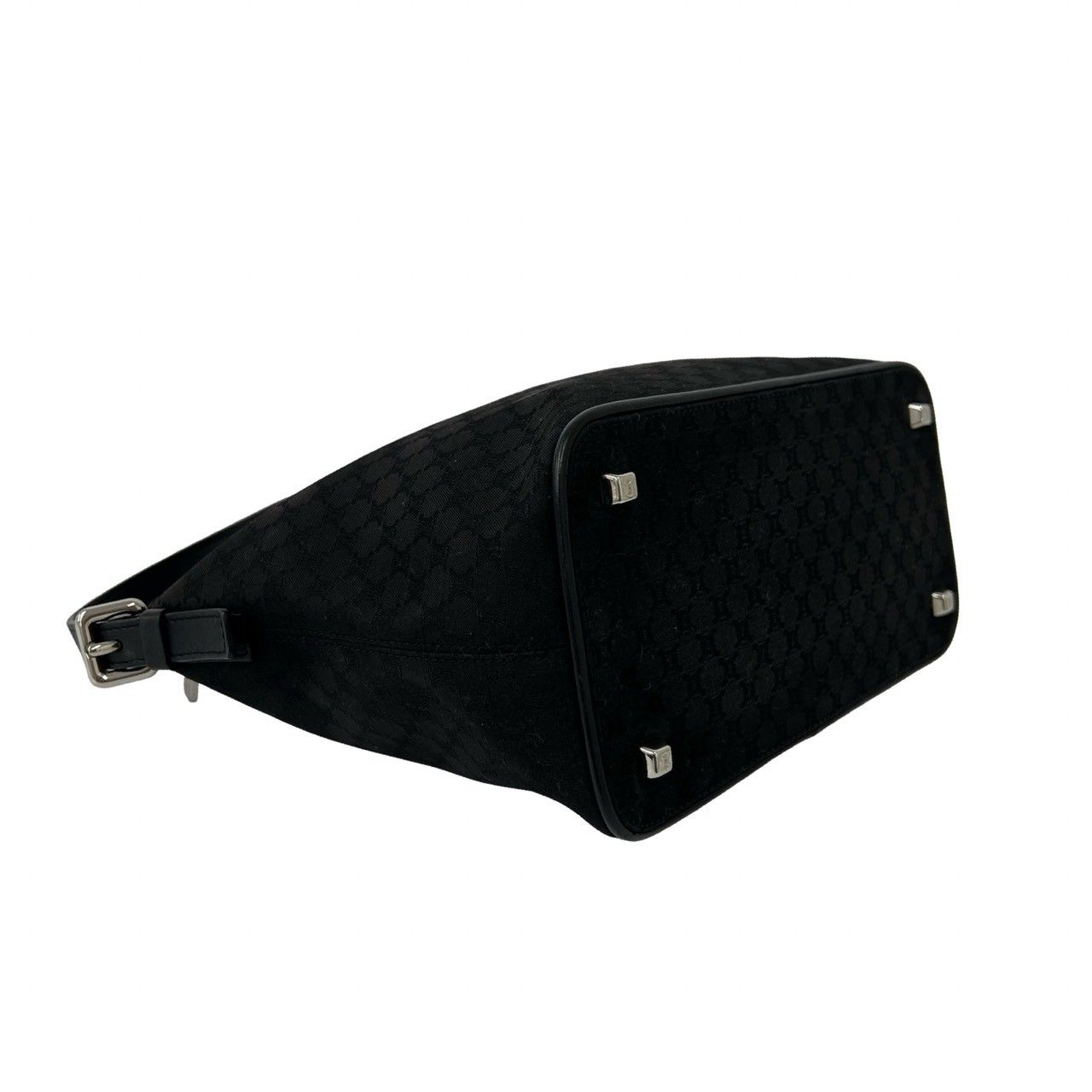 Celine Macadam Blason Pattern Canvas Leather Mini Shoulder Bag Black — view 7