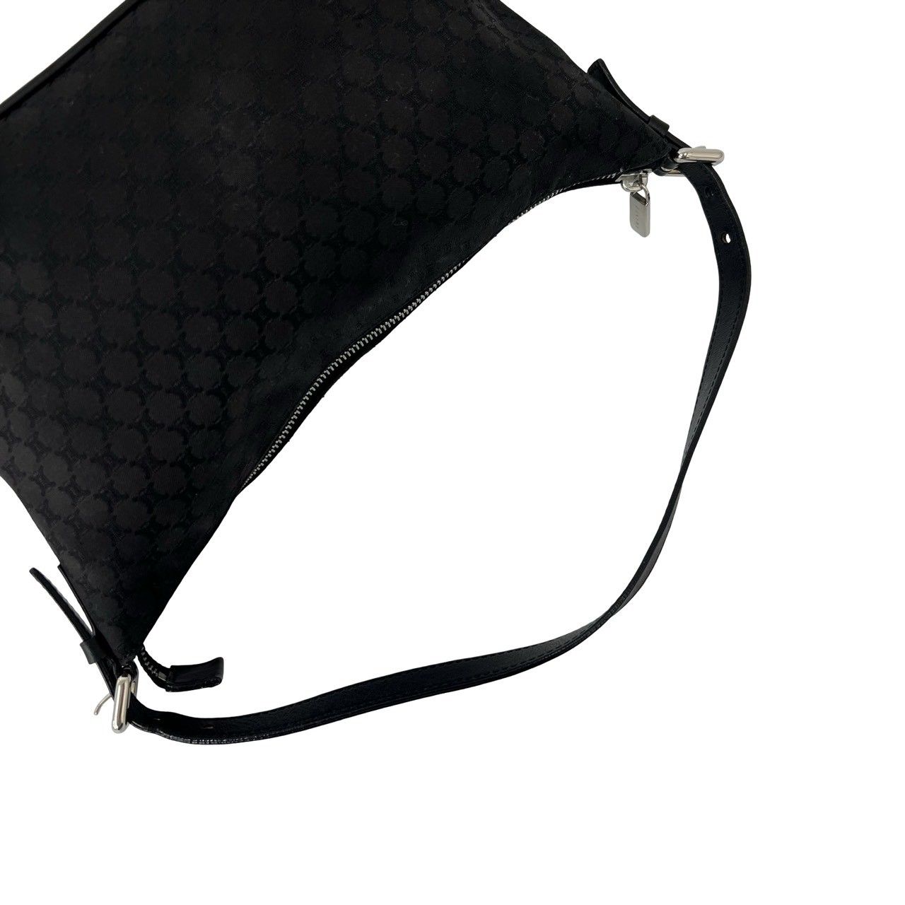 Celine Macadam Blason Pattern Canvas Leather Mini Shoulder Bag Black — view 4