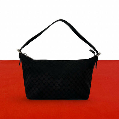 Celine Macadam Blason Pattern Canvas Leather Mini Shoulder Bag Black