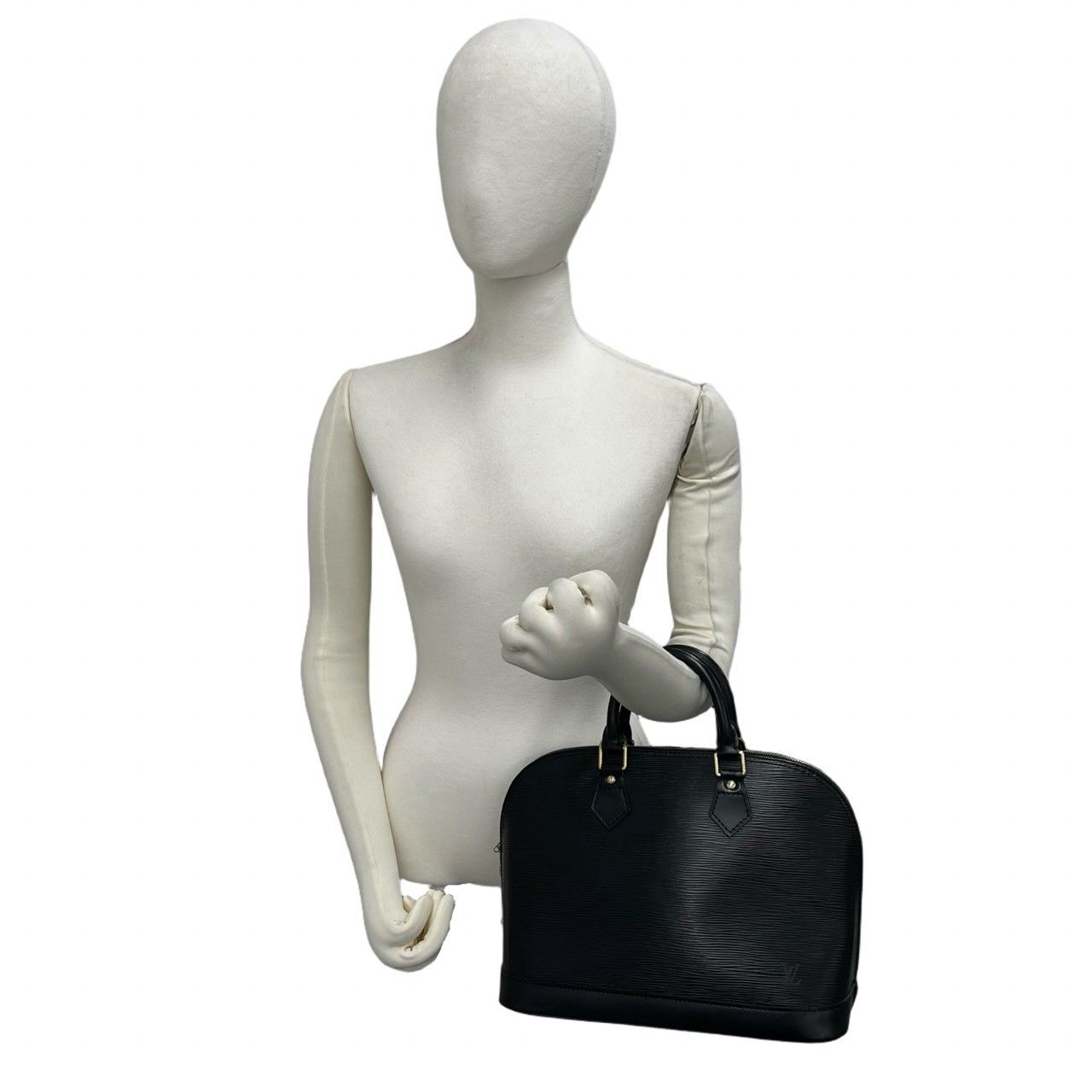 Louis Vuitton Vintage Alma Epi Leather Boston Bag Black Noir — view 2