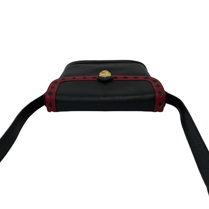 Saint Laurent YSL Logo Cutout Leather Shoulder Bag Black — view 4
