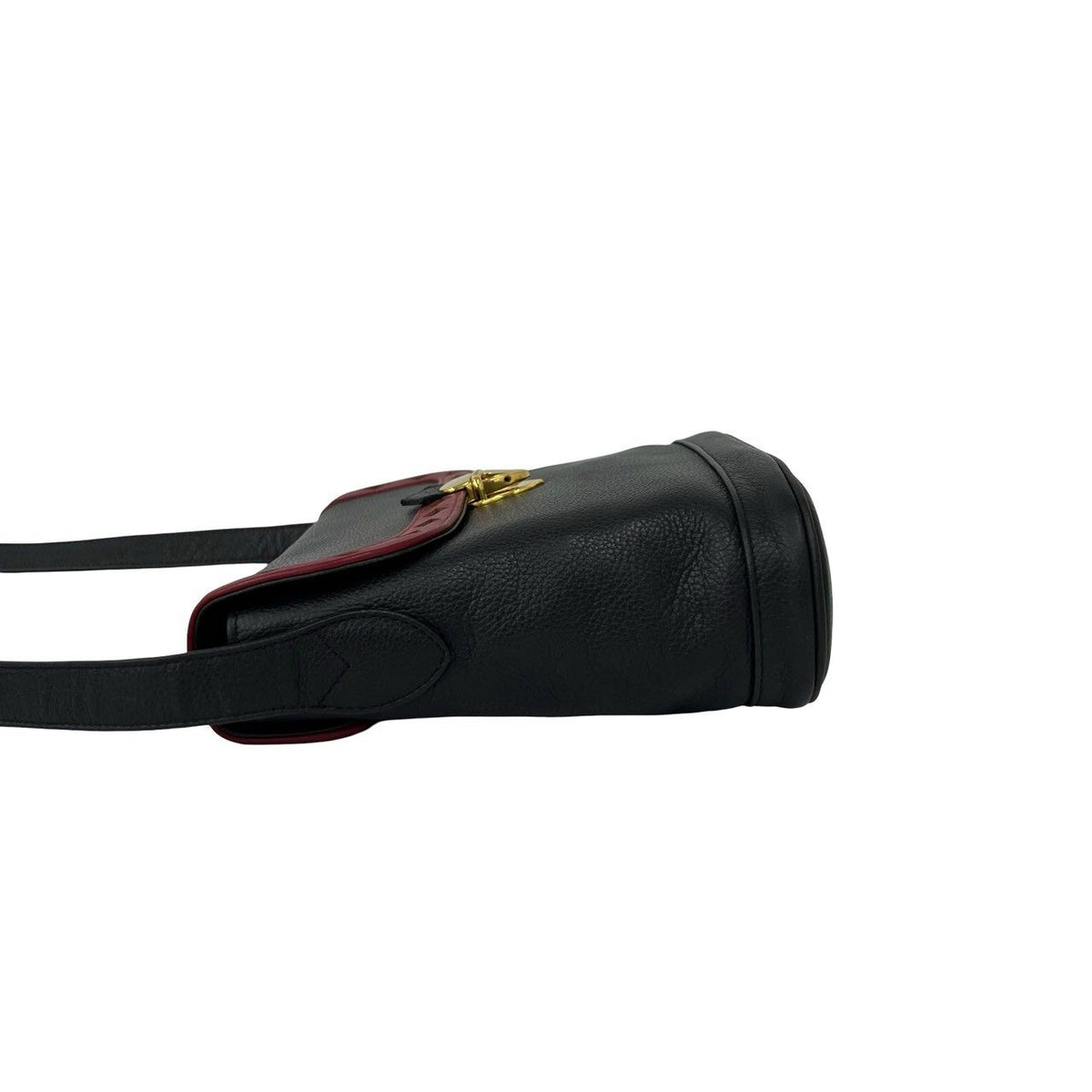 Saint Laurent YSL Logo Cutout Leather Shoulder Bag Black — view 5