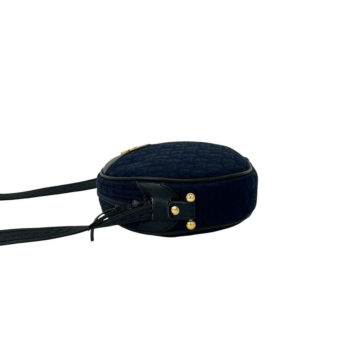 Dior Vintage Logo Trotter Canvas Leather Shoulder Bag Pochette Navy — view 5