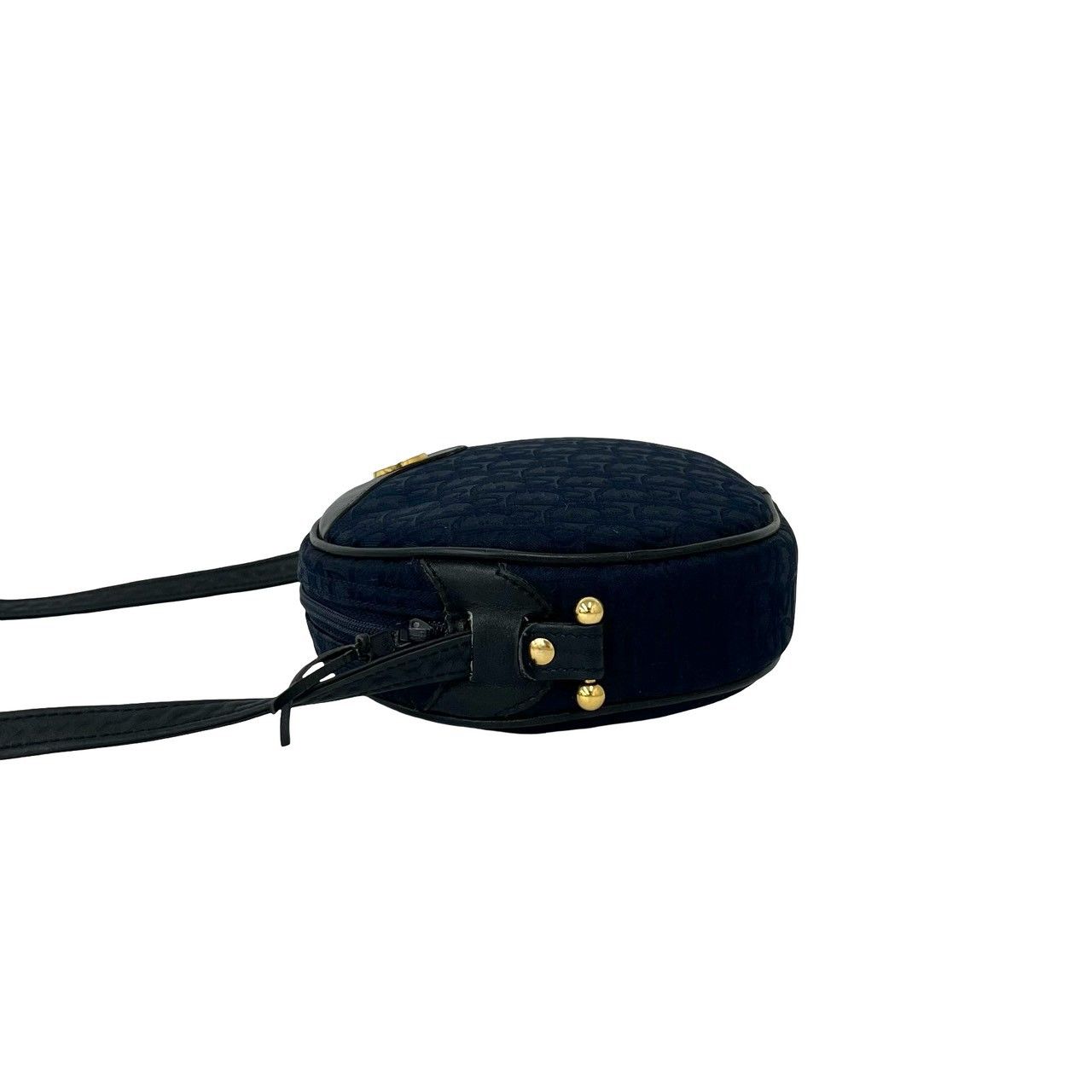 Dior Vintage Logo Trotter Canvas Leather Shoulder Bag Pochette Navy — view 5