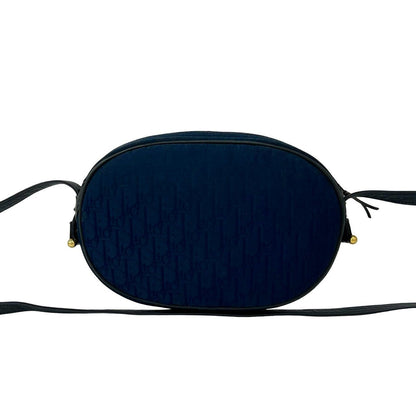 Dior Vintage Logo Trotter Canvas Leather Shoulder Bag Pochette Navy — view 3