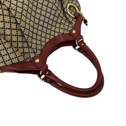 Gucci Sookie Diamante Canvas Leather Tote Shoulder Bag Beige — view 4