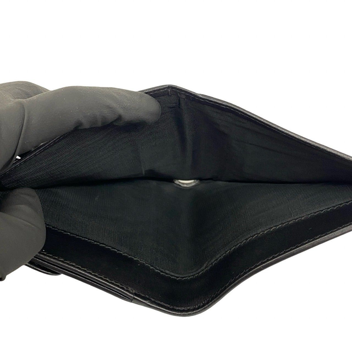 Gucci Vintage GG Logo Leather Bifold Wallet Mini Card Case Black — view 8