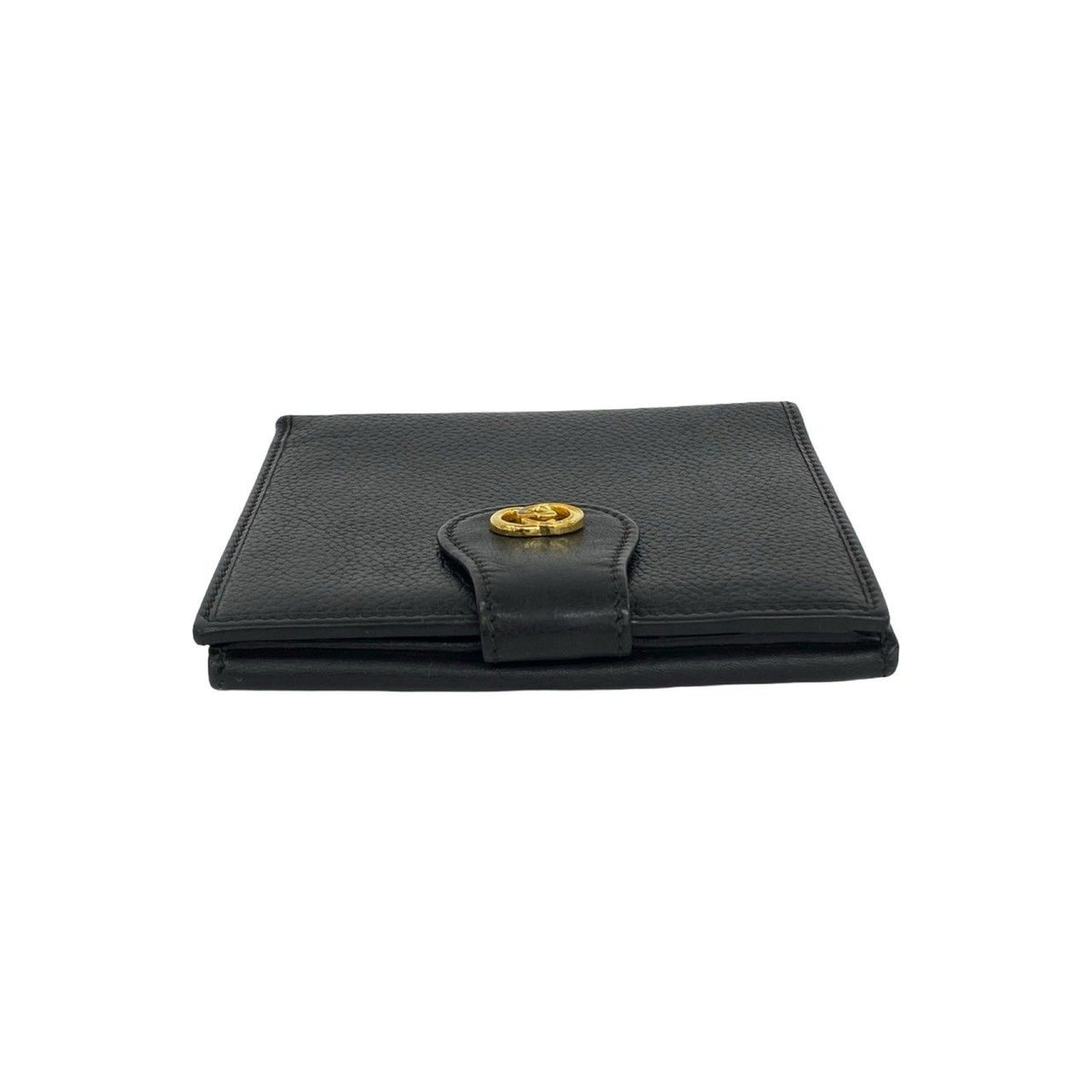 Gucci Vintage GG Logo Leather Bifold Wallet Mini Card Case Black — view 3