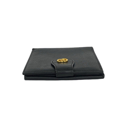 Gucci Vintage GG Logo Leather Bifold Wallet Mini Card Case Black — view 3