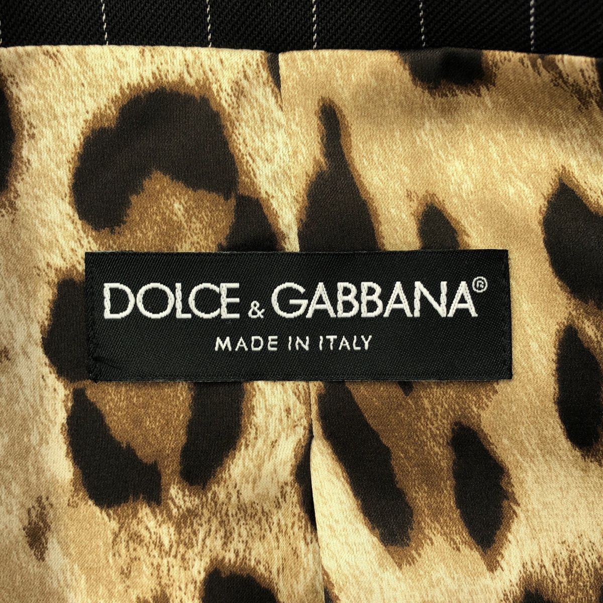 Dolce & Gabbana Leopard Liner Double Breasted Blazer Jacket Black 38 — view 3