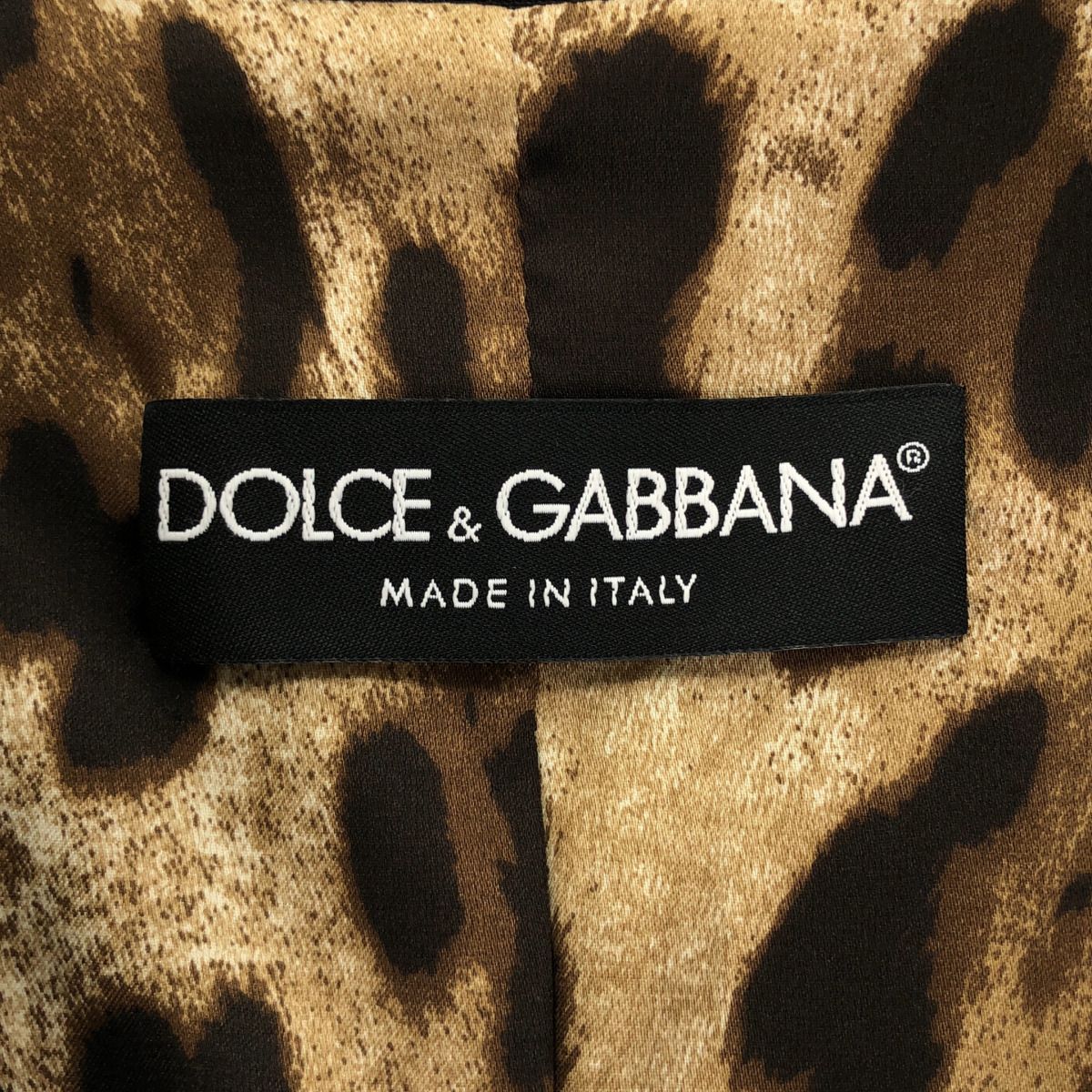 Dolce & Gabbana Leopard Liner Pinstripe Double Breasted Jacket Black 38 — view 3