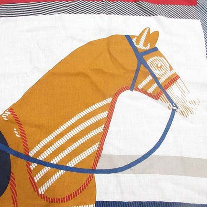 Hermes Carre 100 Horse Wear Scarf Shawl Cashmere Beige — view 3