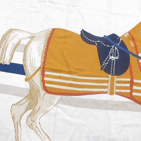 Hermes Carre 100 Horse Wear Scarf Shawl Cashmere Beige — view 4