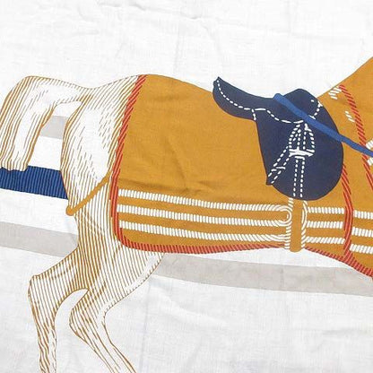 Hermes Carre 100 Horse Wear Scarf Shawl Cashmere Beige — view 4