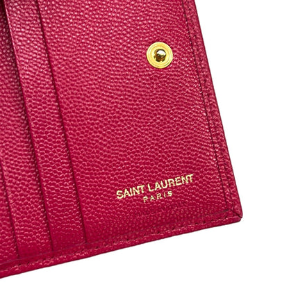 Saint Laurent Paris Trifold Wallet Pink Gold Leather — view 5