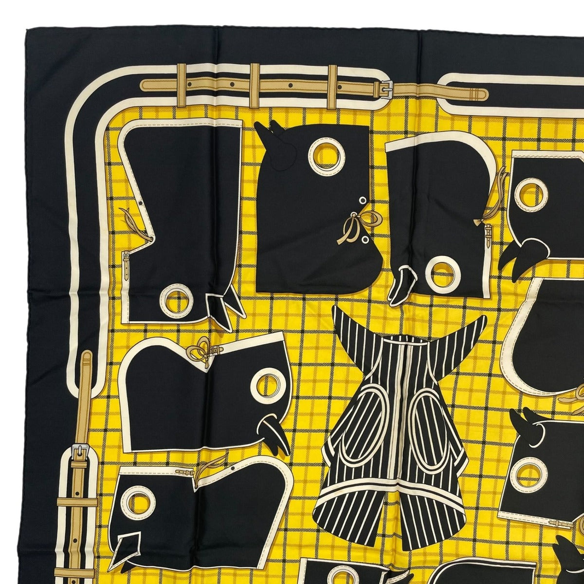 Hermes Scarf Silk Carre 90 Camails Camail Black — view 2