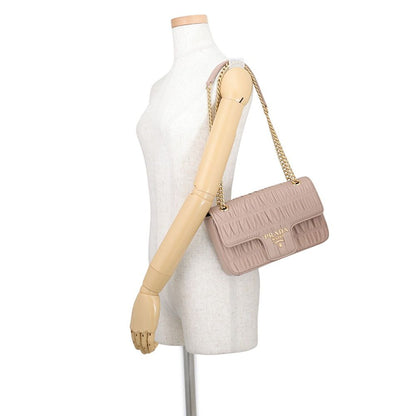 Prada Chain Shoulder Bag Gathered Nappa Leather — view 4